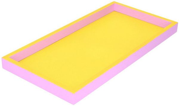 Gift Company Neo Tablett rechteckig (29,9x2x14,9cm) 2 farbig gelb/rosa