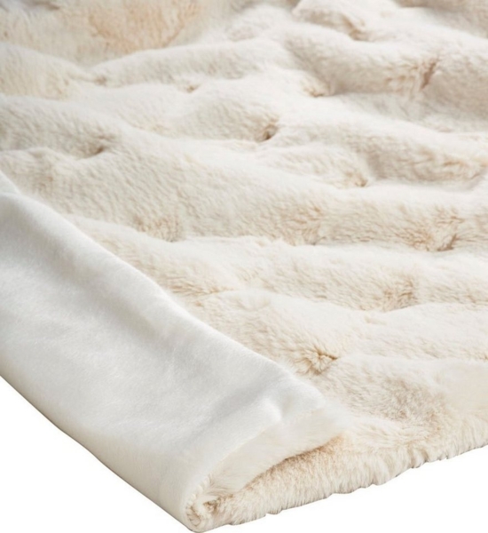 Webpelzdecke Felldecke Kuscheldecke Plaid 150x200 Rhombus creme 40082 Bild 2