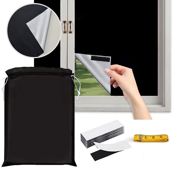Rollo Verdunklungsrollo Thermo-Rollo, Dachfenster Verdunkelung, Ohne Bohren, BTTO V&G, Magic Tape, Blickdicht Vorhänge, UV Hitzeschutz Rollos, Klettverschluss
