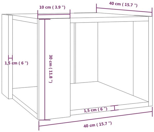 vidaXL Couchtisch Grau Sonoma 40x40x30 cm Holzwerkstoff 815169 Bild 6