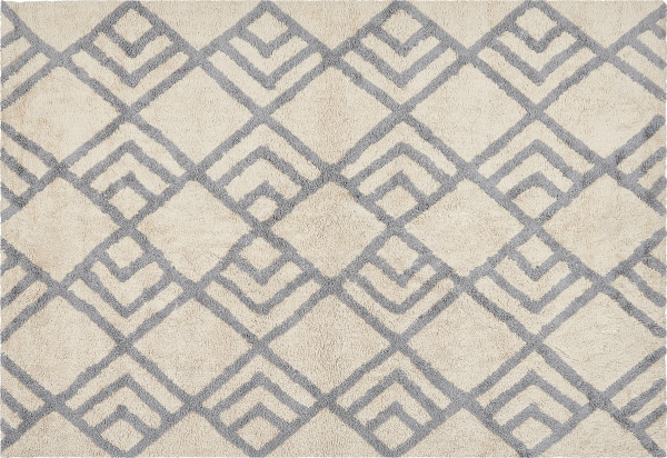 Teppich Baumwolle beige grau 140 x 200 cm NEVSEHIR