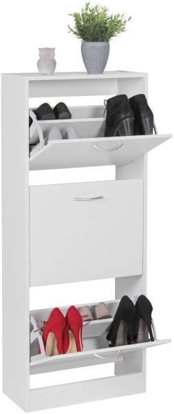 Schuhschrank in Weiß - 50x24x125cm (LxBxH)