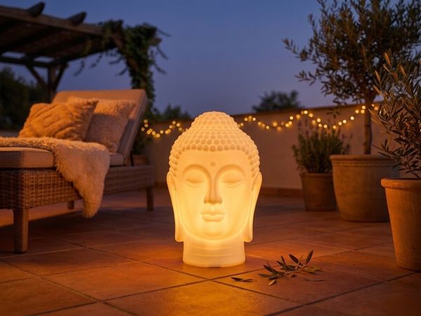 Smartwares LED Solar-Buddha OSL-60081 weiß 51 cm RGBW