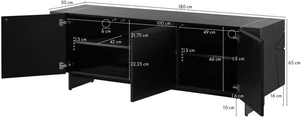 Lowboard Eiche 180x50x65 dunkelbraun lackiert BEAMS #55 Bild 8