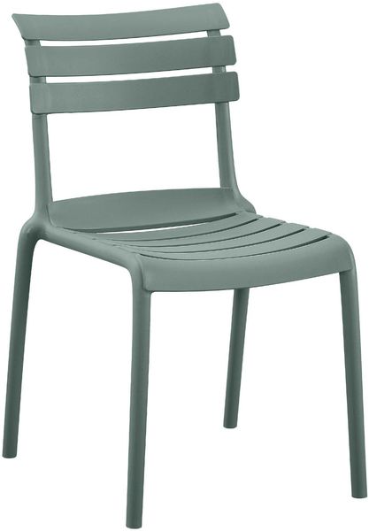 Gartenstuhl OSKAR - 49 x 59 x 82 cm, Kunststoff, Oliv | Stapelstuhl Loungestuhl Garten Outdoor-Stuhl