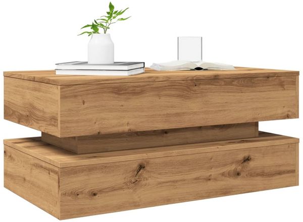vidaXL Couchtisch mit LED-Leuchten Artisan-Eiche 90x50x40 cm 857719 Bild 6