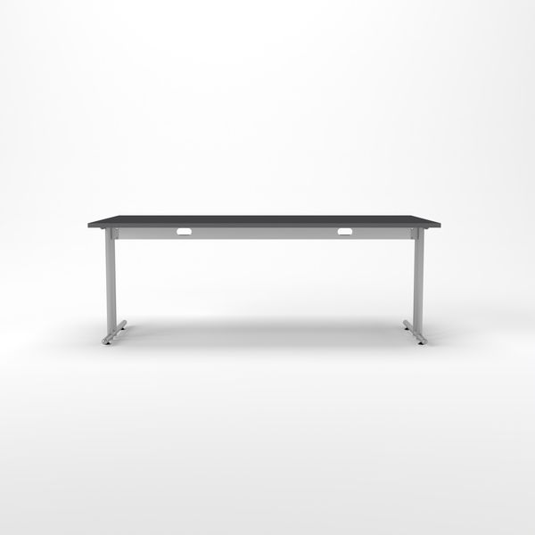Rheinland Möbel Statio Schreibtisch 200x100 cm höhenverstellbar ±10 mm – in Graphit – XXL-Bürotisch für Führungsebene & Konferenzräume, gerader Fuß, Kabelwanne, einfache Montage, FSC® zertifiziert Bild 2