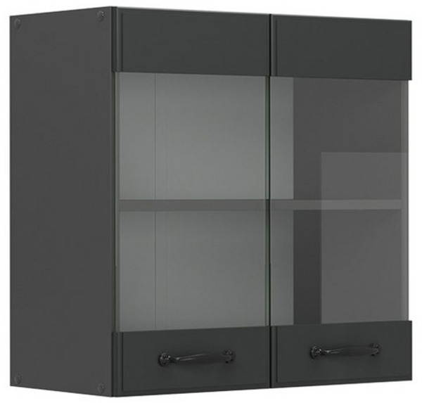 Küchenglasschrank R-Line Anthrazit Landhaus 60 cm Vicco