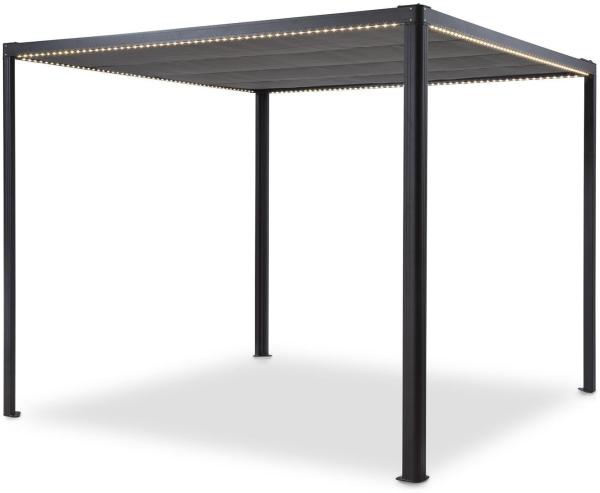 Pantheon RemoteShade Ambient Pavillon Motor-Dach 3x3 m LED-Licht PE Schwarz