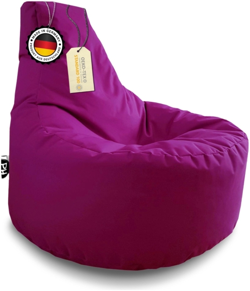 Patchhome Gamer Sitzsack, bereits befüllt, Polyester himbeere, Ø 65 cm Bild 1