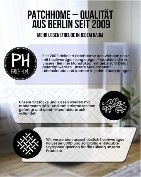 Patchhome Gamer Sitzsack, bereits befüllt, Polyester himbeere, Ø 65 cm Bild 7