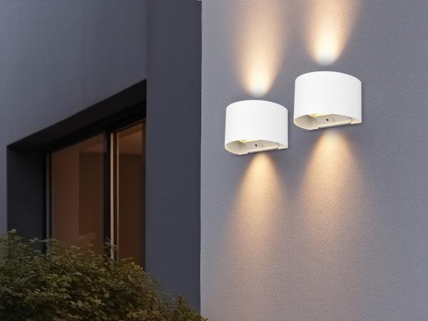 2er SET Akku Wandleuchte mit Bewegungsmelder für Innen & Außen, zum Kleben