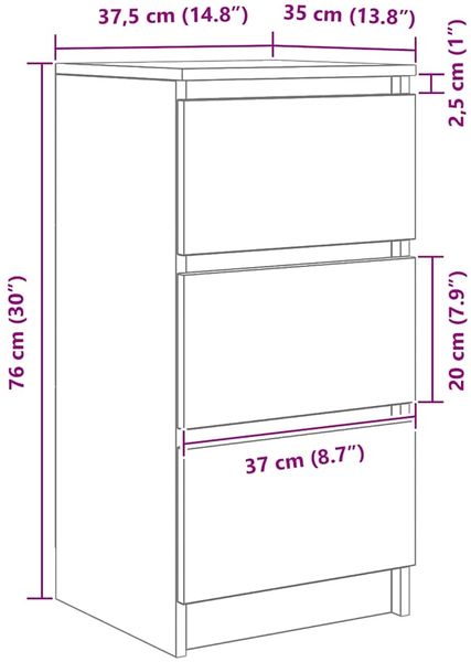 vidaXL Sideboard Betongrau 37,5x35x76 cm Holzwerkstoff 861727 Bild 12