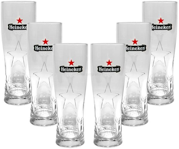 Heineken Bier 0,25 Glas Gläser Set - 6x Gläser 0,25 GEEICHT Champions League