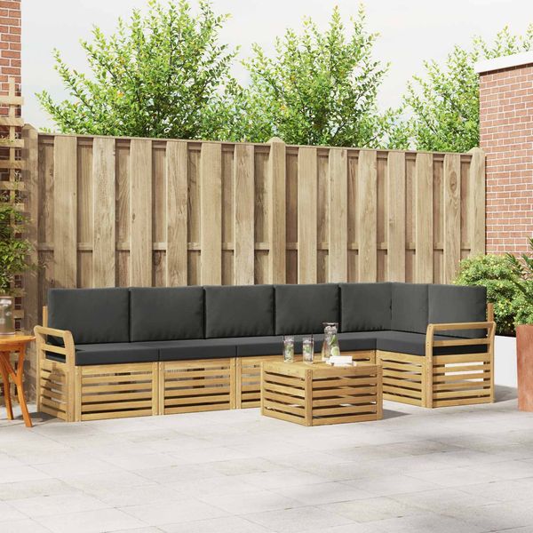 vidaXL Outdoor-Sofagarnitur 7 pcs Weiß und Anthrazit 59 x 59 x 37 cm 3391957