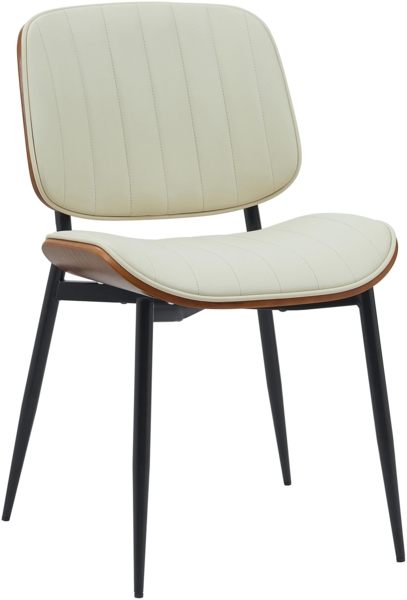 CLP Esszimmerstuhl Tiffin mit Rückenlehne und Bugholz,walnuss/creme Kunstleder