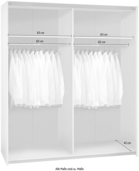 Schlafkontor Schwebetürenschrank Time Schrank, Kleiderschrank mit Schiebetüren 4 Türelemente als Schachbrettoptik Bild 3