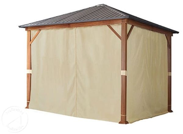 TOOLPORT 4 Seitenteile für Gartenpavillon Forest Superior 3x3 m - Polyester ca. 180 g/m² - mit Reißverschluss - champagner
