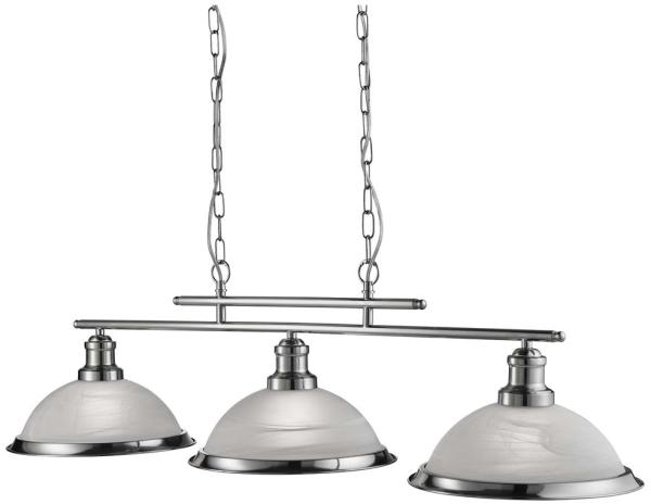 Pendelleuchte, Silber-Satin, Glas, verstellbar, dimmbar