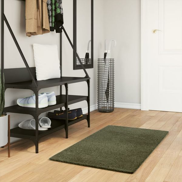vidaXL Teppich HUARTE Kurzflor Weich und Waschbar Waldgrün 60x110 cm 375089