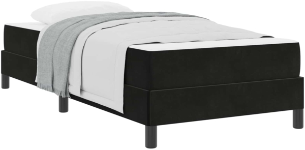 vidaXL Boxspringbett mit Matratze Schwarz 90 x 220 cm Stoff 3398775