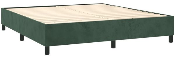 vidaXL Boxspringbett mit Matratze Dunkelgrün 160x200 cm Samt 3132570 Bild 3
