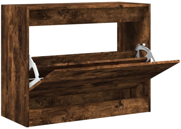 vidaXL Schuhschrank Räuchereiche 80x34x63 cm Holzwerkstoff 839963