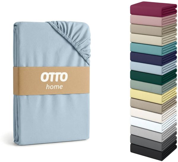 OTTO home Spannbettlaken PHYSALIS Comfort 100% Baumwolle, 150 g/m², Jersey, Gummizug: rundum, (2 Stück), Bettlaken bis 20 cm Matratzenhöhe, weich, bügelfrei, optimaler Sitz