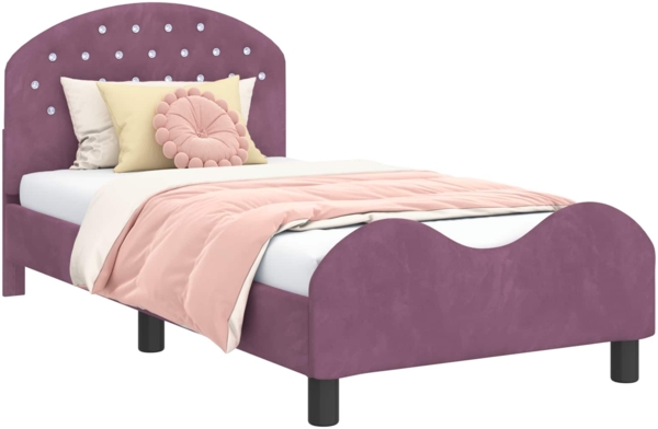 vidaXL Kinderbettgestell mit Kopfteil Lila 80x160 cm Samt 42011110