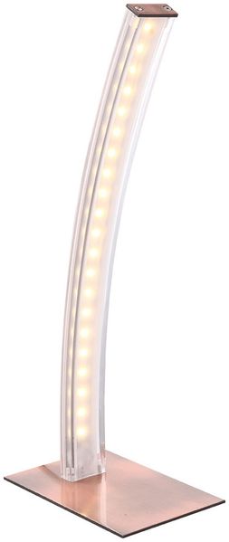 LED Tischleuchte, gebogen, kupferfarben, H 37 cm