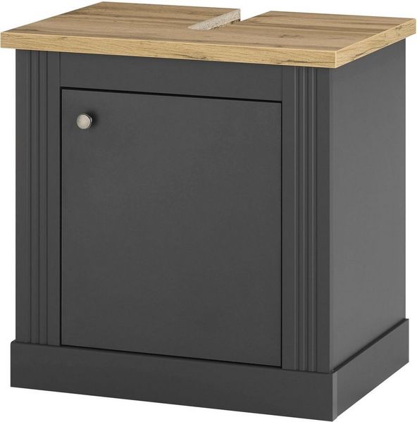 OTTO home Waschbeckenunterschrank WESTMINSTER, Waschtisch im Landhausstil, Badschrank mit Metallgriffen in 2 Farben verfügbar, mit Stauraum hinter Drehtür