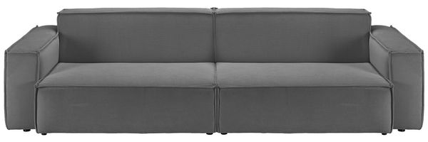 KAWOLA Sofa SAMU 3-Sitzer Feincord anthrazit 72 x 106 x 266 cm