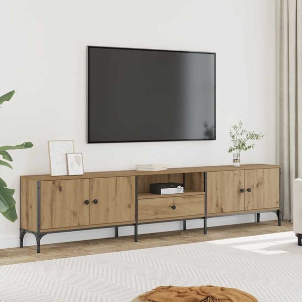 TV-Schrank, TV-Lowboard mit Schublade Artisan-Eiche 200x25x44 cm