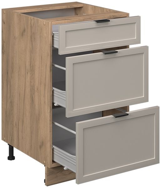 Küchenunterschrank Fame-Line GrauBeige 50 cm ohne Arbeitsplatte Vicco Bild 4