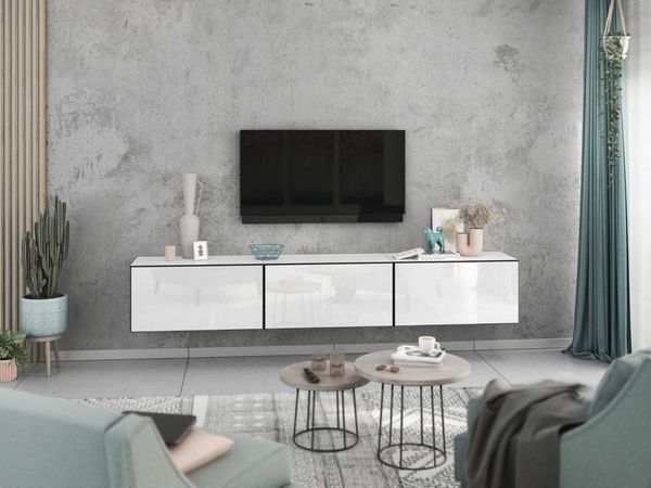 moebel-dich-auf Lowboard VARIANTO 4 (3 tlg, 228 cm breit, 3 St, TV-Schrank bestehend aus 3 Schränken mit Klappe), stehend und hängend