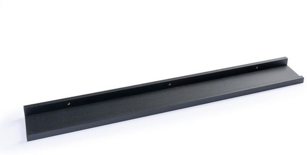 Home4You Wandregal Bilderleiste, Schwarz Matt, PVC, MDF, B 80 x H 10 x T 4 cm