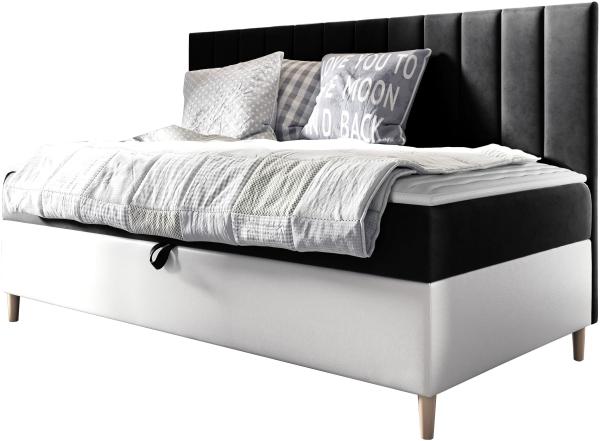 Boxspringbett Chapeni 'Junior 2' , schwarz, 100 x 200 cm