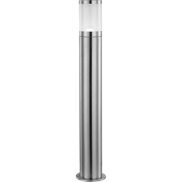 Stehlampe, Edelstahl silber, Kunststoff opal, H 80 cm