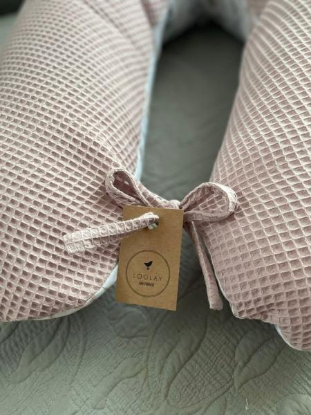 Loolay Stillkissen WAFFELPIQUE HASE Kissen Seitenschläferkissen Schwangerschaftskissen, 170 o. 190 cm Kissen + BEZUG (abnehmbar) HASE Beige Weiss WAFFEL Rosa, Grau, Minze, Weiß, M/ L u. L/ XL - perfekt Auswahl für Schwanger Seitenschläfer Schlafen!, PR...