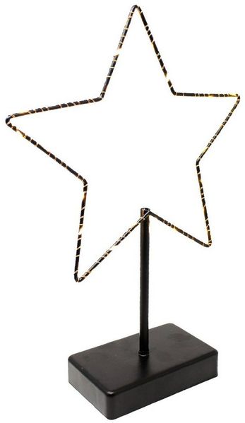 ToCi LED Stern Deko-Aufsteller Stern LED-Beleuchtung Metall-Leuchter 30 LED 22x34 cm