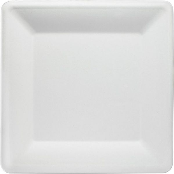 wisefood Einwegteller Bagasse Teller - quadratisch 26cm, (100 St)