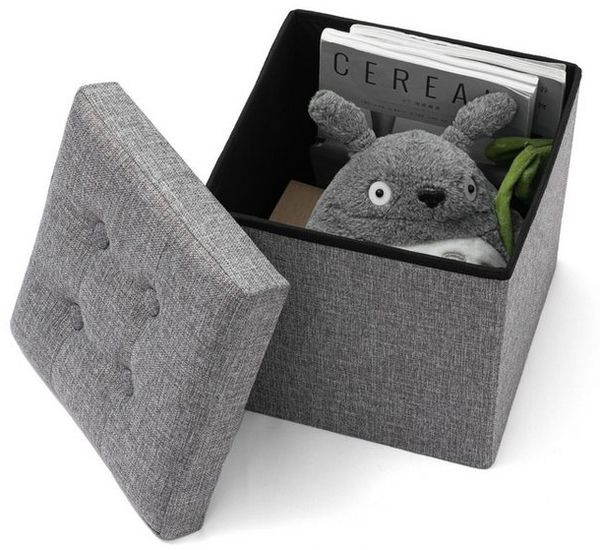 Oak&Tea Sitzhocker Sitzhocker mit Stauraum, Aufbewahrungsbox mit Deckel,30cm, grau, 30 x 30 x 30 cm, mit Stauraum