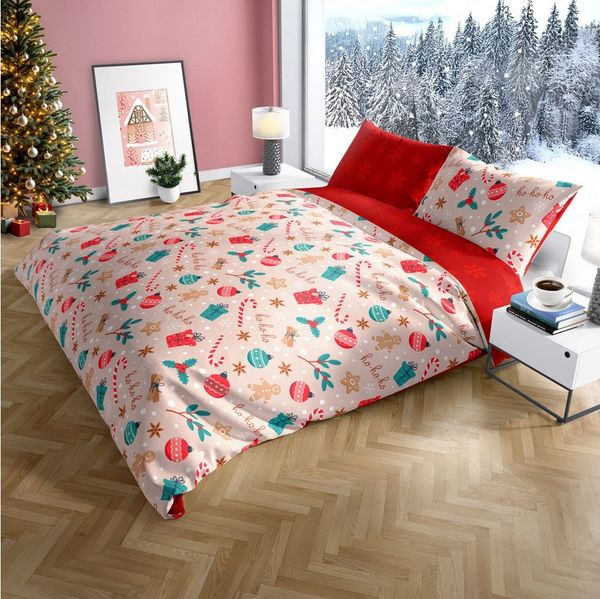 texpot Bettwäsche Weihnachten Winter Wendebettwäsche Garnitur, 100% Baumwolle, 1 teilig