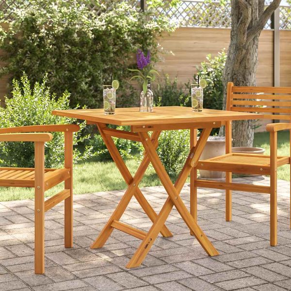 Gartentisch Klappbar, Balkontisch 85x85x76 cm Teak Massivholz