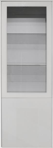 Maeusbacher Imola Standvitrine kreidegrau matt lack / glas kreidegrau glanz BxHxT: 61 x 179 x 42 cm