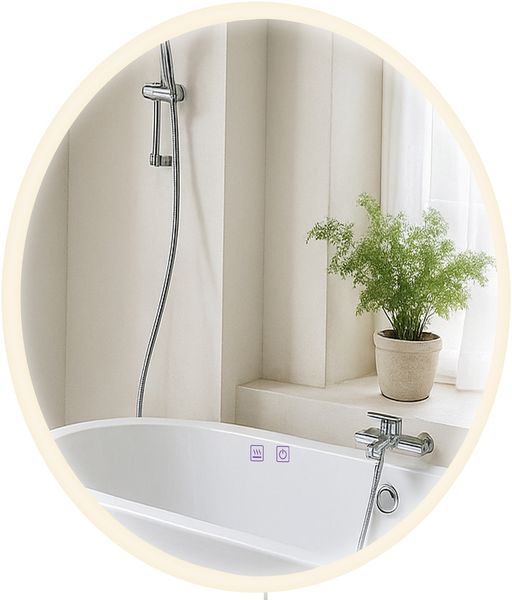 Badspiegel LINZ 60 ohne Bluetooth - 60 x 3,5 x 60 cm, Glas, Klarglas | Badezimmerspiegel Wandspiegel