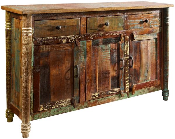 Sideboard Altholz 140x42x88 mehrfarbig lackiert FABLE #04