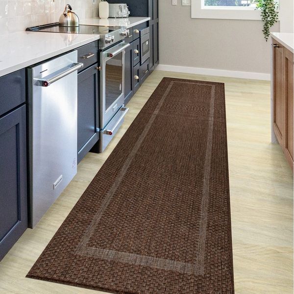 OTTO home Teppich Venedig Bordüre auch als Läufer erhältlich, rechteckig, Höhe: 3 mm, In- und Outdoor geeignet, Sisal-Optik, Wetterfest & UV-beständig
