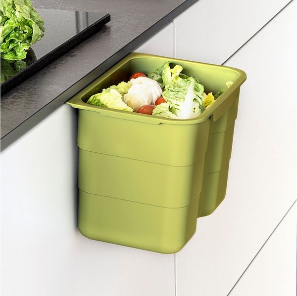 SO-TECH® Mülltrennsystem essensa biobin mit Deckel 4,2 L Multifunktionsbehälter, Biomülleimer grün