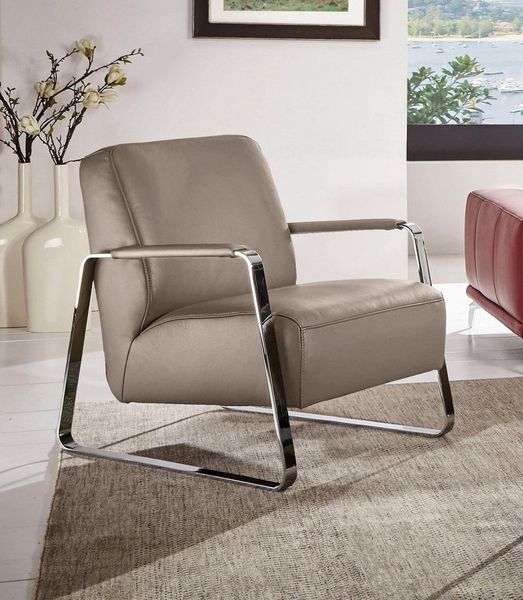 W.SCHILLIG Cocktailsessel quadroo Designsessel, Loungesessel, mit bezogenen Armlehnen, Gestell in Chrom glänzend